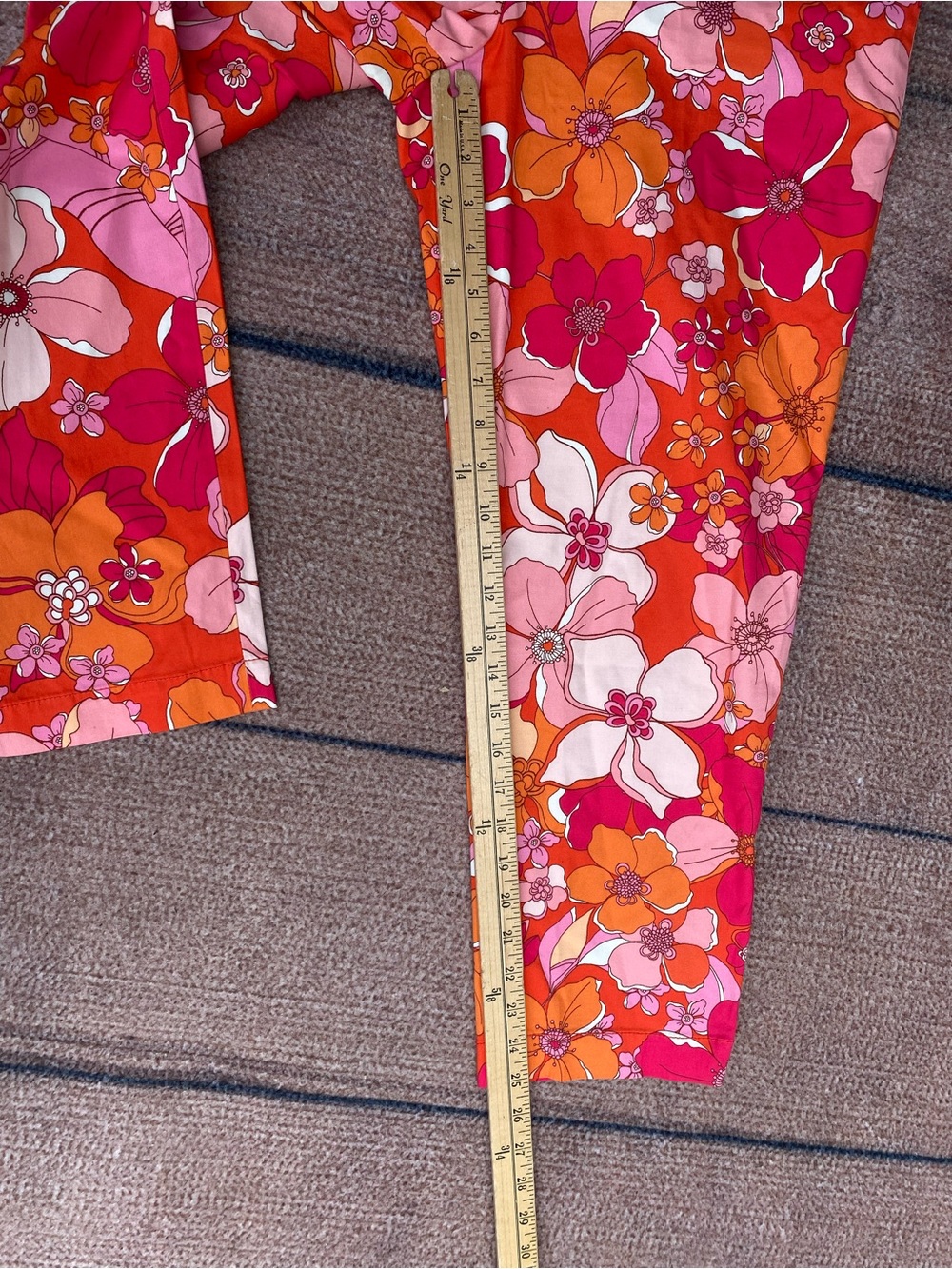 Talbots groovy flower power stretch poplin floral cropped pants 10 - Picture 5 of 8